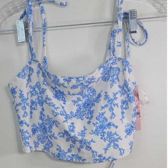 SHEIN Skirt & Top Set Womens Medium Mod Floral Costal Beach Festival Boho NWT - Picture 1 of 9